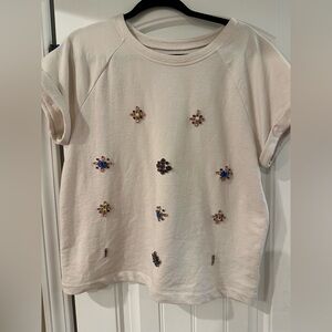 STYLUS Cream Beaded Embellished Top